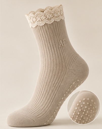 The Lace Pilates grip sock